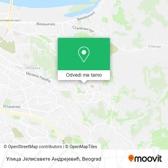 Улица Јелисавете Андрејевић mapa