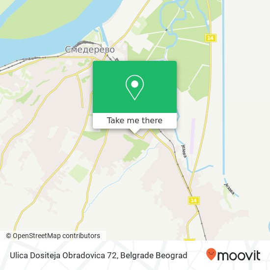 Ulica Dositeja Obradovica 72 mapa