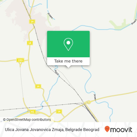 Ulica Jovana Jovanovica Zmaja mapa