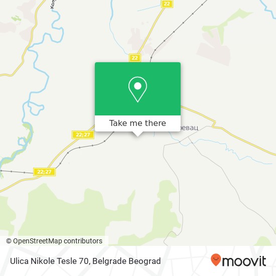 Ulica Nikole Tesle 70 mapa