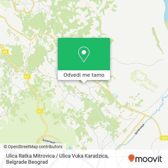 Ulica Ratka Mitrovica / Ulica Vuka Karadzica mapa