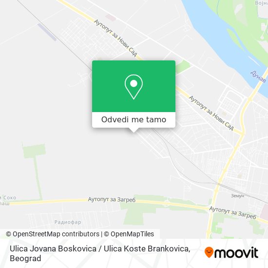 Ulica Jovana Boskovica / Ulica Koste Brankovica mapa