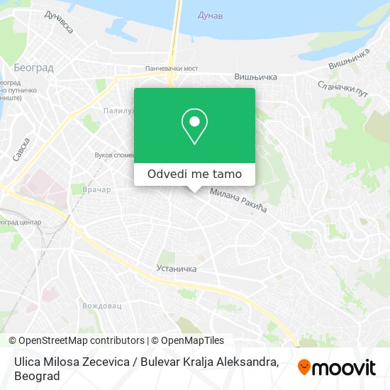 Ulica Milosa Zecevica / Bulevar Kralja Aleksandra mapa
