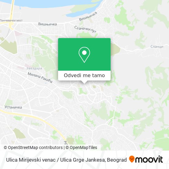 Ulica Mirijevski venac / Ulica Grge Jankesa mapa