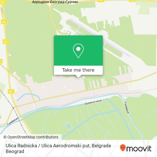 Ulica Radnicka / Ulica Aerodromski put mapa