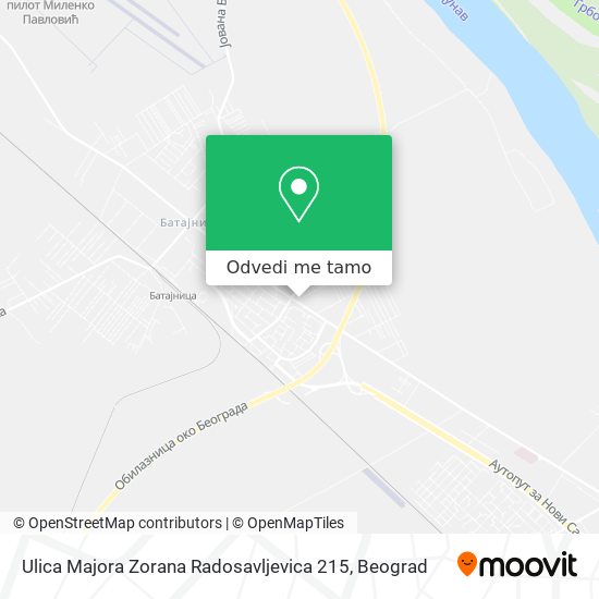 Ulica Majora Zorana Radosavljevica 215 mapa