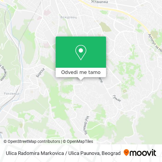 Ulica Radomira Markovica / Ulica Paunova mapa