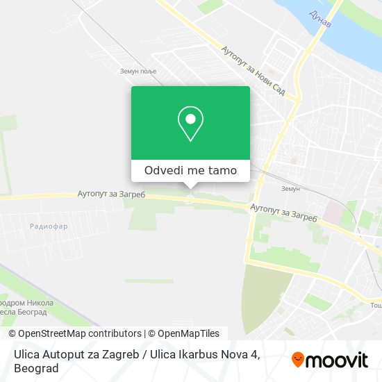 Ulica Autoput za Zagreb / Ulica Ikarbus Nova 4 mapa