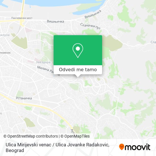Ulica Mirijevski venac / Ulica Jovanke Radakovic mapa