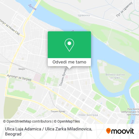 Ulica Luja Adamica / Ulica Zarka Miladinovica mapa