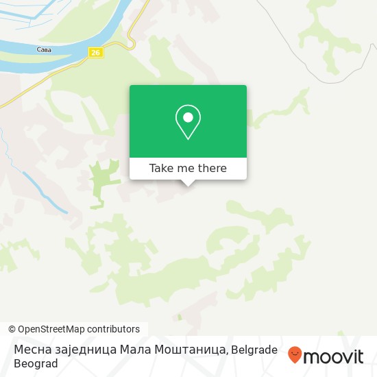 Месна заједница Мала Моштаница mapa