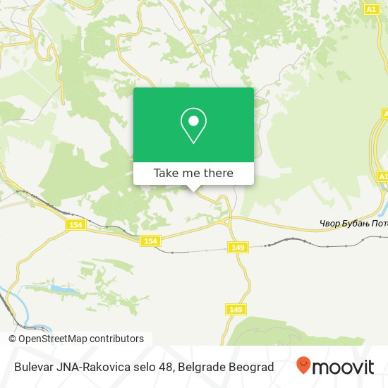 Bulevar JNA-Rakovica selo 48 mapa