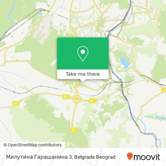 Милутина Гарашанина 3 mapa