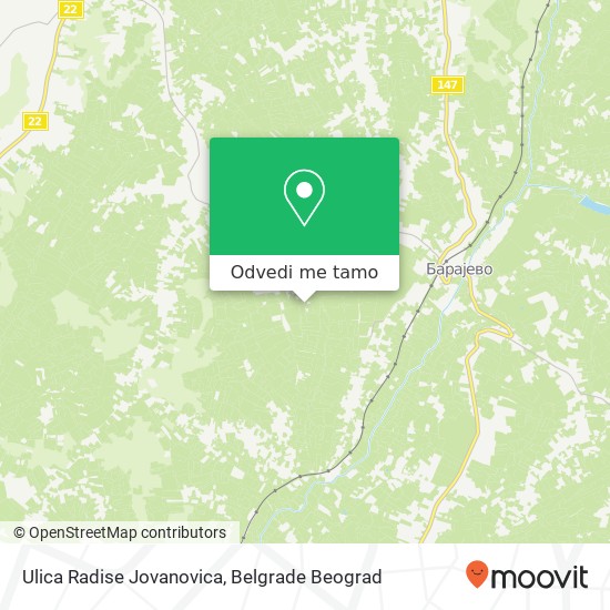 Ulica Radise Jovanovica mapa