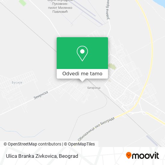 Ulica Branka Zivkovica mapa