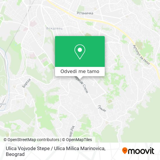 Ulica Vojvode Stepe / Ulica Milica Marinovica mapa