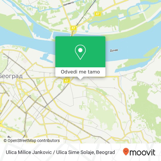 Ulica Milice Jankovic / Ulica Sime Solaje mapa