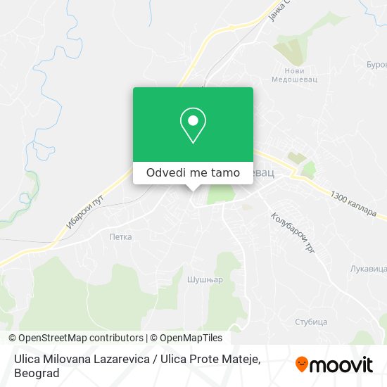 Ulica Milovana Lazarevica / Ulica Prote Mateje mapa