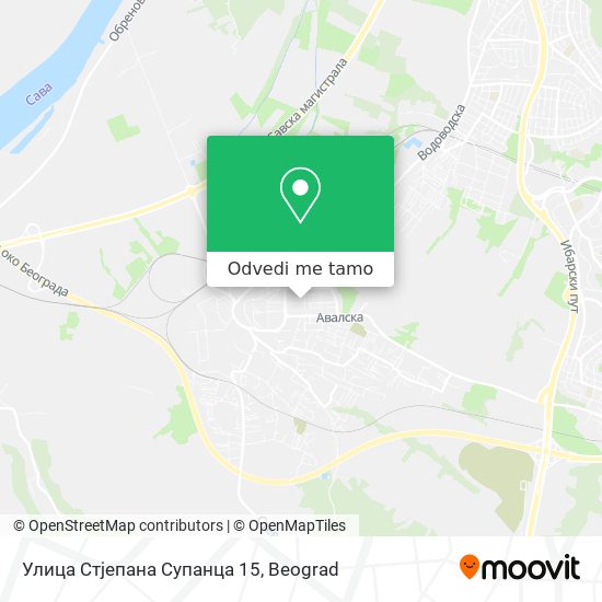 Улица Стјепана Супанца 15 mapa