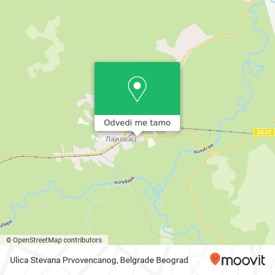 Ulica Stevana Prvovencanog mapa