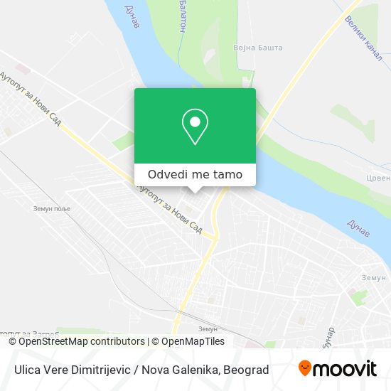 Ulica Vere Dimitrijevic / Nova Galenika mapa