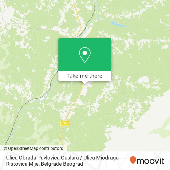 Ulica Obrada Pavlovica Guslara / Ulica Miodraga Ristovica Mije mapa