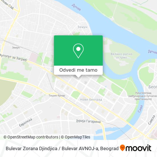Bulevar Zorana Djindjica / Bulevar AVNOJ-a mapa