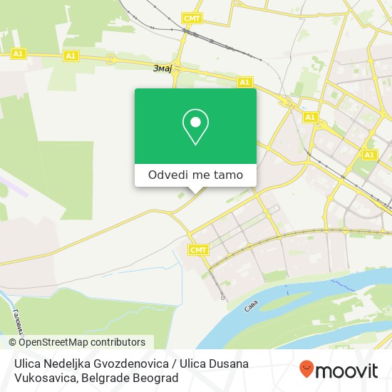 Ulica Nedeljka Gvozdenovica / Ulica Dusana Vukosavica mapa