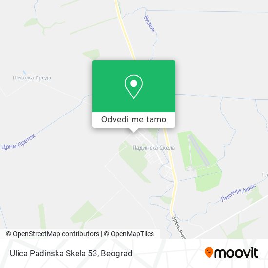 Ulica Padinska Skela 53 mapa