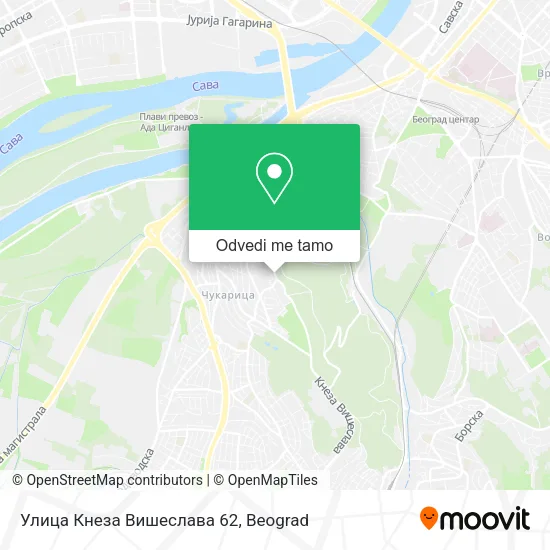 Улица Кнеза Вишеслава 62 mapa
