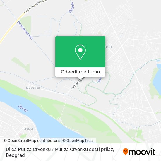 Ulica Put za Crvenku / Put za Crvenku sesti prilaz mapa