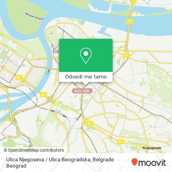 Ulica Njegoseva / Ulica Beogradska mapa