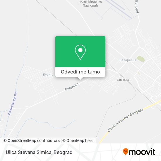 Ulica Stevana Simica mapa