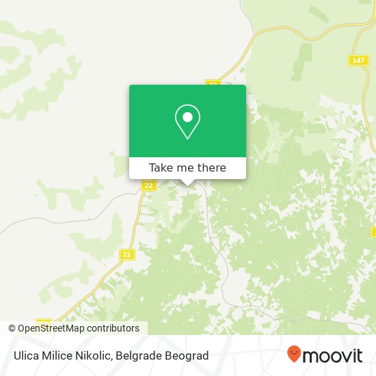 Ulica Milice Nikolic mapa