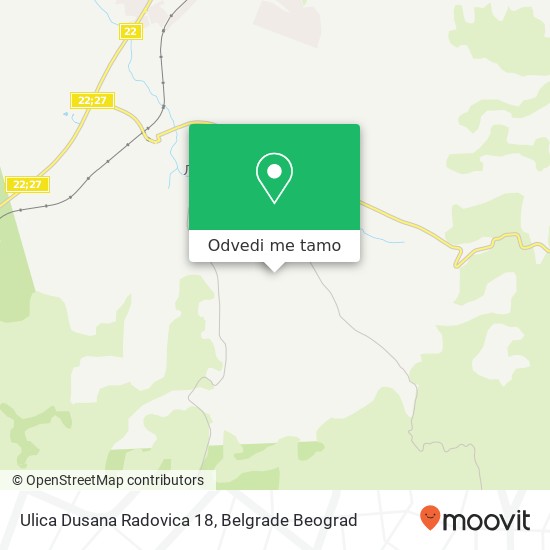 Ulica Dusana Radovica 18 mapa