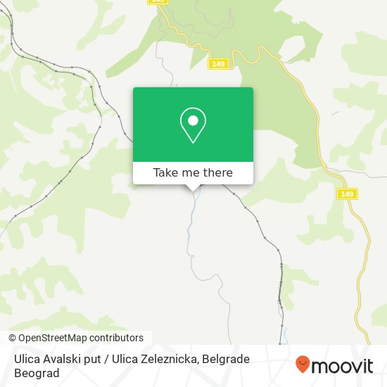 Ulica Avalski put / Ulica Zeleznicka mapa