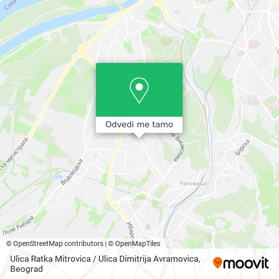 Ulica Ratka Mitrovica / Ulica Dimitrija Avramovica mapa