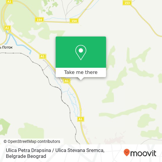 Ulica Petra Drapsina / Ulica Stevana Sremca mapa