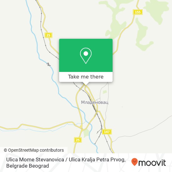 Ulica Mome Stevanovica / Ulica Kralja Petra Prvog mapa