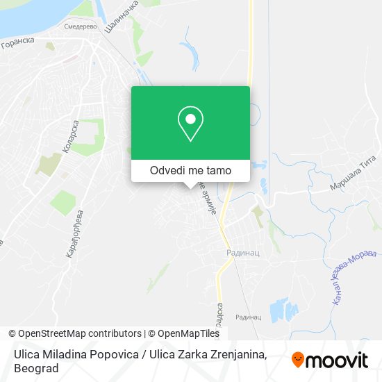 Ulica Miladina Popovica / Ulica Zarka Zrenjanina mapa