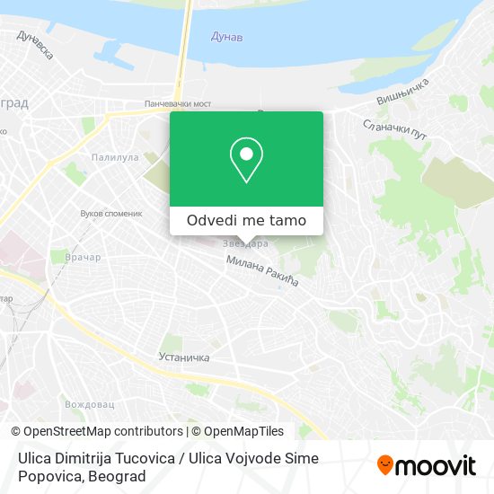 Ulica Dimitrija Tucovica / Ulica Vojvode Sime Popovica mapa