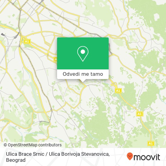 Ulica Brace Srnic / Ulica Borivoja Stevanovica mapa