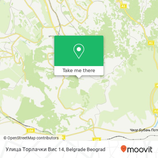 Улица Торлачки Вис 14 mapa