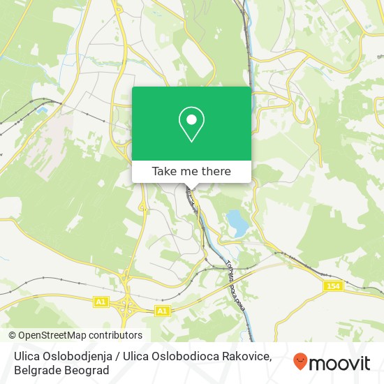 Ulica Oslobodjenja / Ulica Oslobodioca Rakovice mapa