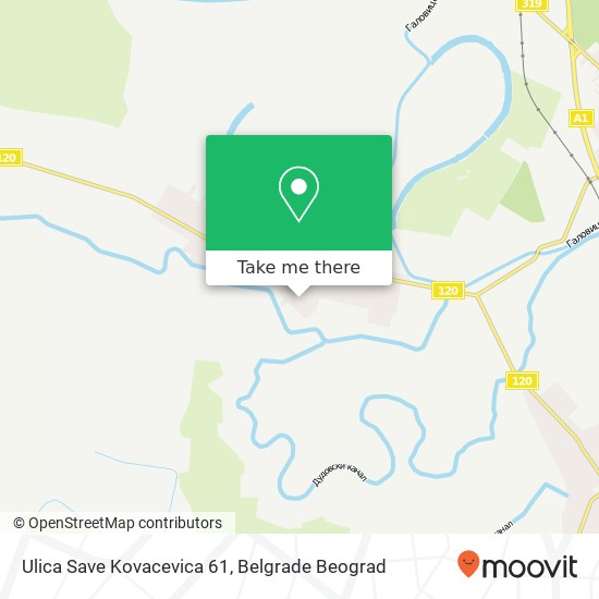 Ulica Save Kovacevica 61 mapa