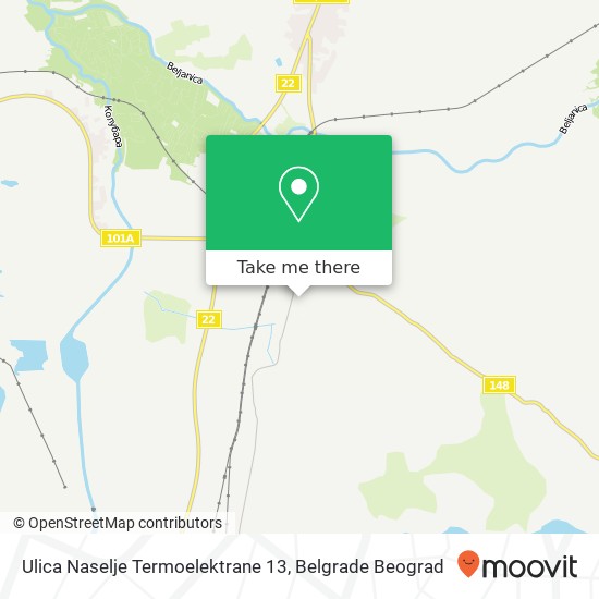 Ulica Naselje Termoelektrane 13 mapa