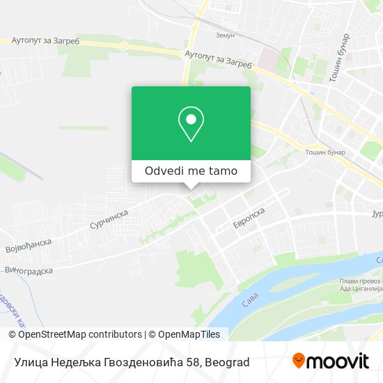 Улица Недељка Гвозденовића 58 mapa