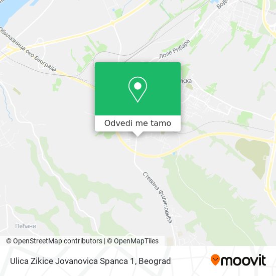 Ulica Zikice Jovanovica Spanca 1 mapa