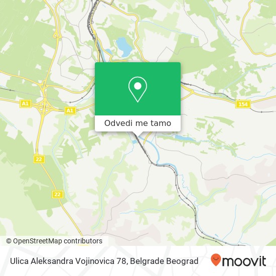 Ulica Aleksandra Vojinovica 78 mapa