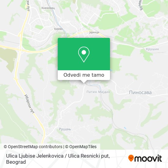 Ulica Ljubise Jelenkovica / Ulica Resnicki put mapa